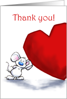 Thank You Cute Mouse with Big Heart card