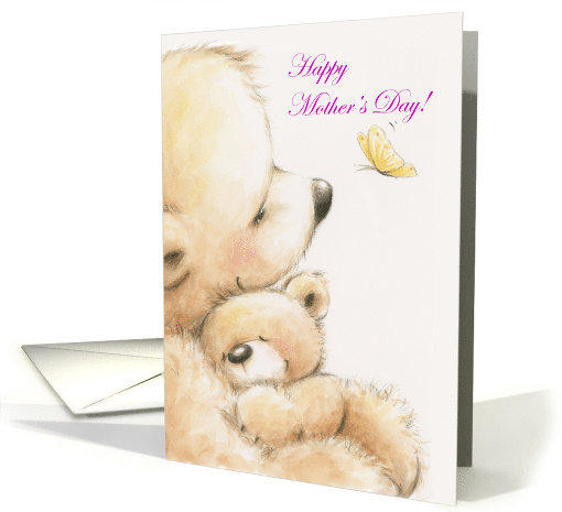 Mother's Day Cute Bear Cub Hugging Mom card (1668738)