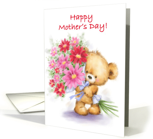 Mother's Day Cute Bear with Beautiful Flowers card (1668836)