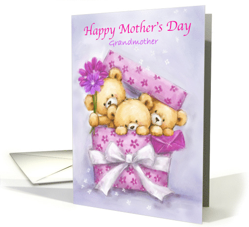 Mother's Day for Grandmother Cute Bears Popping Out From Present card
