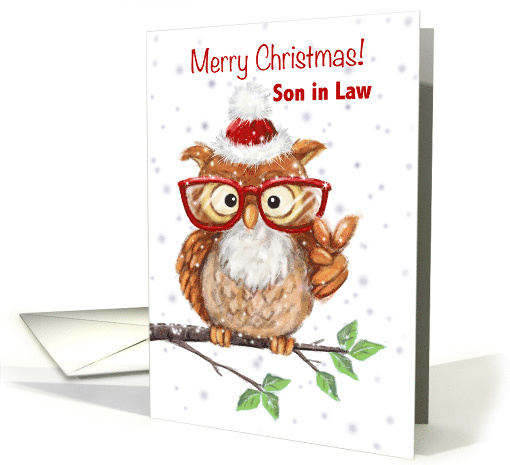 Merry Christmas Son in Law Cool Owl with Eyeglasses... (1695306)