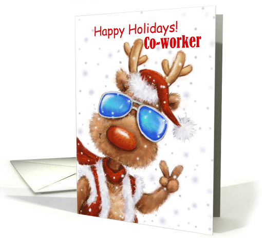 Happy Holidays Co-Worker Cool funny Reindeer with... (1695364)