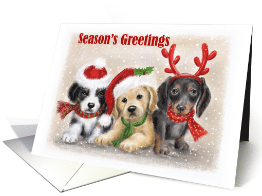 Season's Greetings Three Puppies card (1722460)