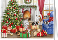 Christmas Dogs with Presents card