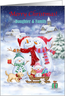 Christmas Snowman for Daughter and Family card