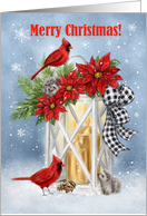 Merry Christmas Lantern with Animals card