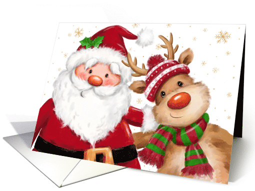 Merry Christmas for Friend Santa and Reindeer card (1752132)