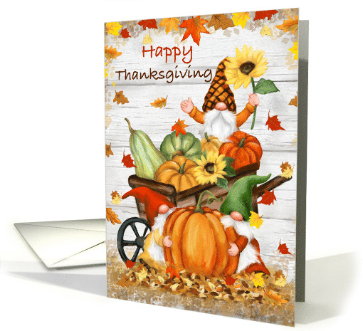 Happy Thanksgiving Gnomes with Pumpkins card (1766534)