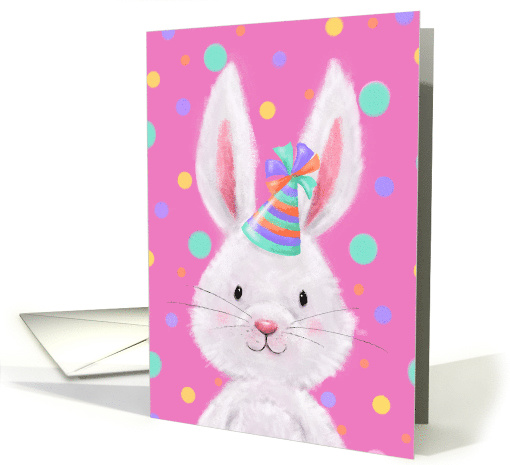 Happy Easter Birthday Cute Rabbit with Party Hat card (1766686)