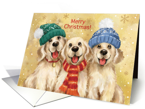 Merry Christmas Three Golden Dogs card (1779932)