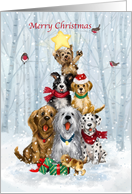 From All of Us Christmas Dogs Forming Tree with Star card