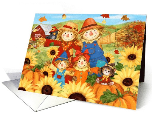 To Friend and Family Scarecrow Thanksgiving card (1881814)