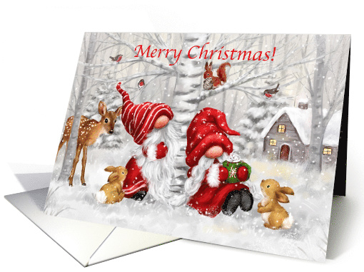 Gnomes and Friends in Wood Merry Christmas card (1881832)
