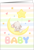 Welcome Little Baby Announcement Elephant card