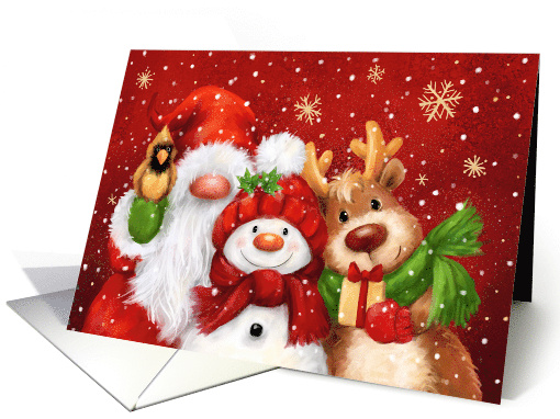 Winter Friends Greeting Merry Christmas from all of US card (1935296)