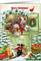 Donkeys with Friends Merry Christmas for Friend card