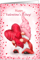 Valentine Gnome Holding Patchwork Big Heart