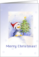 Christmas penguin card