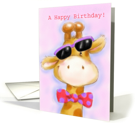 giraffe with sunglass card (520693)