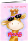 giraffe with sunglass card