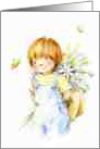 boy with flowers card