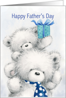 Father’s day Cute Bears With Present for Daddy card