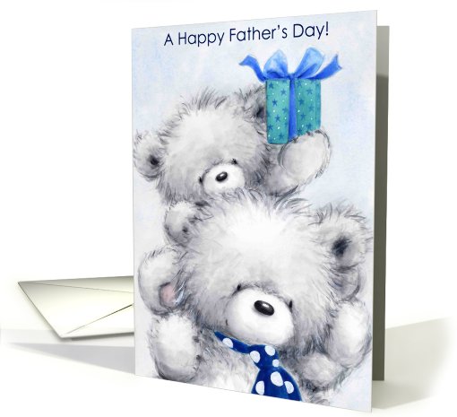 Father's day, Cute Bears With  Present card (635766)