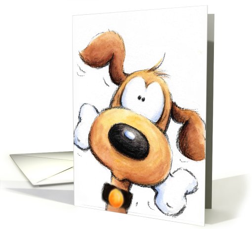 Dog with his bone card (694868)
