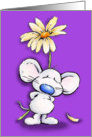 cute mouse with a big flower card