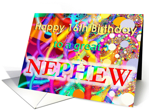 Happy 16th Birthday Nephew card (227759)