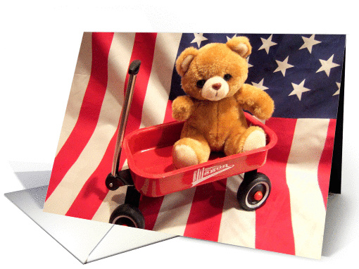 Stars and Stripes Teddy Bear card (67078)