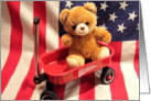 Stars and Stripes Teddy Bear card