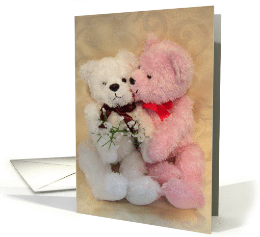 Teddy Bear Couple Kissing card (67118)