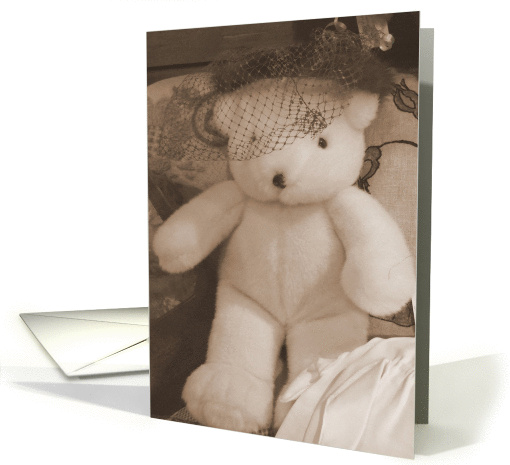 Teddy Bear Lady in Hat card (67490)