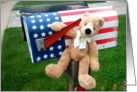 Patriotic Letter box teddy bear card