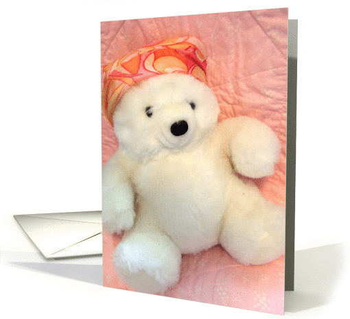 Teddy Bear in Pink Scarf card (95739)