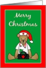 Christmas Nurse Bear card