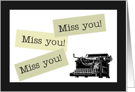 Miss You Typewriter card