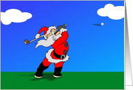 Santa Golfer card