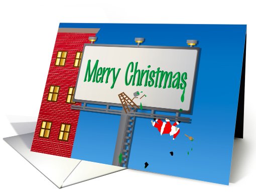 Uh Oh Santa Mishap Christmas card (727087)
