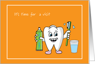 It’s time for a visit-dentist reminder card