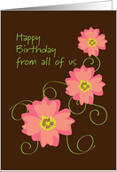 Happy Birthday Flowers from all of us card