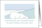 Tired Polar Bear Get Well Card