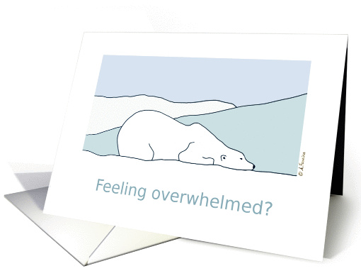 Feeling overwhelmed polar bear encouragement minimalist card (1056019)