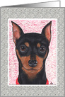 Miniature Pinscher Dog Breed Pet Art Painting All Occasion card
