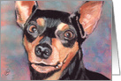 Miniature Pinscher Dog Breed Pet Art Painting All Occasion card