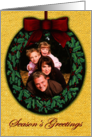 Custom Photo Ornament Christmas Wreath YOUR PICTURE card