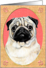 Pug Dog Breed Painting card