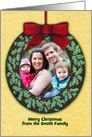 YOUR Photo Upload Family Custom Christmas Ornament Wreath card