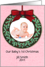 YOUR Custom Photo Baby’s 1st Christmas Ornament Keepsake card